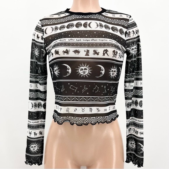 Dolls Kill Tops - Dolls Kill Horoscopez Divine Dreamcatcher Mesh Top